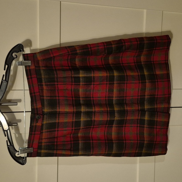 Archie Brown & Sons Vintage Plaid Red Women's Wool Skirt Euc Sz 14 - Picture 3 of 6